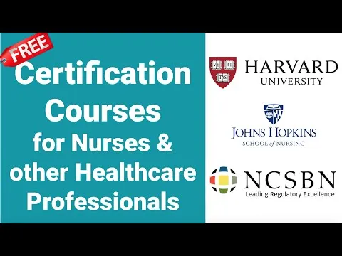 FREE Certification Courses for NURSES & other Healthcare Professionals -Part 1 Nurse Resume