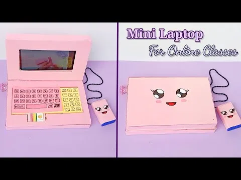How to make Toy Laptop Phone Holder With paper&For online class&DIY Stationery Organizer