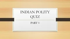 INDIAN POLITY QUIZ