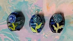 Lampwork Glass Rose Implosion Pendant