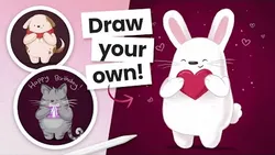 How To Draw Cute Animals (easy!) + Bonus blinking animation