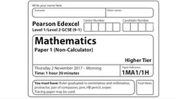 November 2017 Maths GCSEs