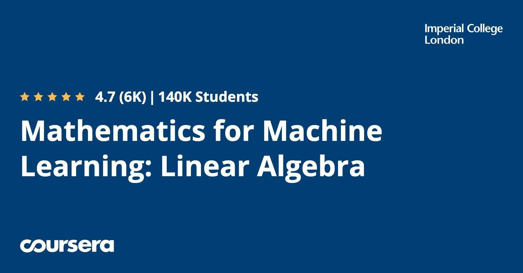 Mathematics for Machine Learning: Linear Algebra