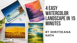 4 Easy Watercolor Landscape in 15 minutes